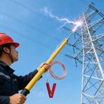 Boşaltma Çubuğu, Taşınabilir Yalıtımlı Deşarj Emniyet Direği, 3.3/4.9/6.6/10ft Elektrik Çubuğu, 35 kV, Sarı, Yüksek Gerilim Kullanımı için İdeal, Hafif ve Dayanıklı Tasarım