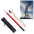 Boşaltma Çubuğu, Teleskopik Elektrik Emniyet Direği Aleti, Bakır Tel ve Kancalı 6.5ft Yalıtım Boşaltma Çubuğu, Güvenli Elektrik Çalışmaları için Yüksek Gerilim Koruması (110kV)