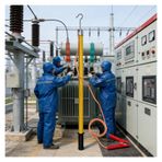 Boşaltma Çubuğu, Yalıtımlı Boşaltma Çubuğu - 10kV 1m/3.3ft Taşınabilir Elektrikli Güvenlik Çubuğu, Epoksi Reçine, Sarı Yeşil, Bakır Telli ve Alçak Gerilim Koruması için Kancalı