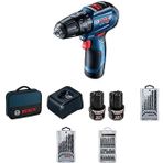 Bosch 06019G9101 Professional GSB 12V-30 Akülü Darbeli Delme Vidalama Makinesi ve 39 Parça Vidalama Seti