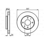 Bosch 0986478774 257 24-22.4 mm Hava Kanallı 5171238100 Ön Fren Diski