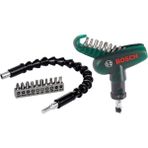 Bosch 10 Parça Cırcırlı Tornavida Seti + 10 Parça Esnek Bükülebilir Vidalama Uzatma Adaptörü