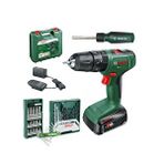 Bosch 18v-40 Akülü Vidalama (tek) Batarya 2 Ah, 41 Parça Allen Takımı Ve Tornavida