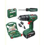 Bosch 18v-40 Akülü Vidalama (tek) Batarya 2 Ah, X-line 50 Parça Uç Seti Ve Tornavida