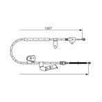 Bosch 1987477952 El Fren Telı Arka Sol P107 C1 1,0 / 1,4hdı Boy:1487 / 1243 05