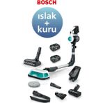 Bosch 2'si 1 Arada Islak ve Kuru Temizlik, Çift Batarya Hepa Filtre-10 Yıl Motor Garantisi - Beyaz