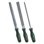 Bosch 3 parçalı törpü seti (sağlam ahşap törpü seti, düz, yarı yuvarlak ve yuvarlak rende dahil; sert karbon çelik; şaft uzunluğu 200 mm; orta kesim 2; yumuşak saplı ergonomik sap)