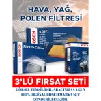 Bosch 3'lü Filtre Seti Vw Golf Vıı 2.0 R-Line Variant 4motion 3/2015 - 3/2017 206 (Kw) Ba5