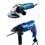 Bosch 550 W Darbeli Matkap Vidalama Ve Bosch 750 W Avuç İçi Taşlama İkili Set