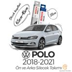 Bosch Aeroeco Volkswagen Polo 2018 - 2021 Ön ve Arka Silecek Seti