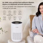Bosch Air 2000 37.5m² Sessiz Modlu Akıllı Sensörlü %99.9 Virüs Temizleyici Hepa 13 Filtreli Alman Tasarım Hava Temizleme Cihazı - Beyaz