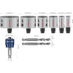 Bosch Aksesuar PRO Multi Material PC-Plus Delik Açma Testeresi Set 9 Parça (19-25-38-44-68-83 mm Çap / 44 mm Yükseklik)