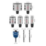 Bosch Aksesuar PRO Multi Material PC-Plus Delik Açma Testeresi Set 9 Parça (22-29-35-44-51-64 Çap / 44 mm Yükseklik)