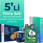 BOSCH Alfa Giulietta 1.6 Dizel 105 HP Filtre Bakım Seti Castrol Motor Yağlı (2010-2015) 5 Li