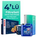 Bosch Alfa Romeo 147 1.6 Ts Filtre Bakım Seti Liqui Moly Motor Yağlı 2001-2010 4 Lü