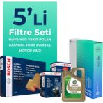 Bosch Alfa Romeo Tonale 1.6 Dizel Filtre Bakım Seti Castrol Motor Yağlı (2022-2024) 5 Li