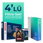 Bosch Audi A5 2.0 Dizel Motul Motor Yağlı 2008-2017 4'lü Filtre Bakım Seti