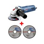 Bosch Avuç Taşlama Makinesi 750 Watt 115Mm Spiral + 2 Adet 115Mm X 2.5Mm Düz Metal Kesme Diski