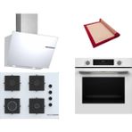 Bosch Beyaz 3 Lü Ankastre Set 375 ( HUA717BV0T - POP7C2P30O - DWK66PJ20T ) 67CM Ocak - Buhar Destekli -