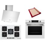 Bosch Beyaz 3 Lü Ankastre Set 594 ( Hua717bv0t - Pnq7b2p31o - Dwk64pj20t ) 75cm Wok Bek Ocak - Buhar Destekli - Silikon Yanmaz Yapışmaz Pişirme Matı Ile Birlikte