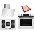Bosch Beyaz 3 Lü Ankastre Set 595 ( Hua736ev0t - Pnq7b2p31o - Dwk64pj20t ) 75cm Wok Bek Ocak - Buhar Destekli - Silikon Yanmaz Yapışmaz Pişirme Matı Ile Birlikte