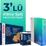 Bosch BMW 3.20 Dizel 184 HP 2012-2018 3'lü Filtre Bakım Seti