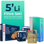 Bosch BMW X6 3.0 Dizel Filtre Bakım Seti Castrol Motor Yağlı (2010-2014) 5 Li