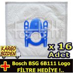 Bosch BSG 6B111 Logo Toz 16 Adet Süpürge Torbası