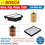 Bosch Chevrolet Captiva 2.0 CRDI 2006 2011 Filtre Bakım Seti