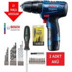 Bosch Çift Akülü Şarjlı Darbeli Matkap Seti 27 Parça Vidalama ve Tornavida Uçları - Seçenek 1