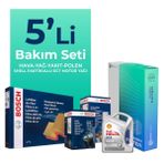 Bosch Citroen DS7 Cross Back 1.5 Dizel Shell Motor Yağlı 2017-2023 5'li Filtre Bakım Seti