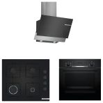 Bosch DWK65AD60R - POP6C6P30O - HBF514BB1T Siyah 3'lü Ankastre Set