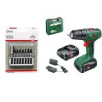 Bosch Easydrill 18V-40 2.0Ah Çift Akülü Matkap + Bosch Impact Control Vidalama Bits Uç Seti 8 Parça