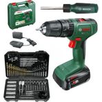 Bosch Easyımpact 18V-40 Akülü Darbeli Matkap Vidalama 2 Ah (Tek) Batarya, Bosch 103 Parça Uç ve Aksesuar Seti ve Tornavida