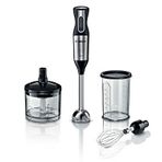 Bosch ErgoMixx Style MS6CM4150 el mikseri, paslanmaz çelik karıştırma ayağı, karıştırma ve ölçüm kabı, çırpma teli, 4 bıçaklı bıçak, ergonomik tasarım, 12 kademeli artı Turbo, 800 W, paslanmaz çelik