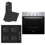 Bosch & Ferre Apiralla HBF011BR0T - SS205 - D086 Siyah 3'lü Ankastre Set