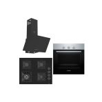 Bosch &Ferre Apiralla Wok Bek - Döküm Izgara 3 lü Ankastre Set (HBF011BR0T - SC405 - D086) 65 cm Ocak