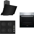 Bosch & Ferre Inox Lux Apiralla 230 HBF010BR1T - D063 - CS205 3'lü Siyah Ankastre Set