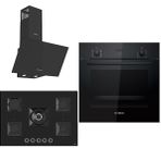 Bosch & Ferre Large Sanremo HBF512BB1T - SS035 - D086 Siyah 3'lü Ankastre Set