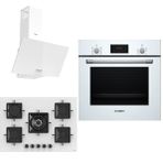 Bosch & Ferre Large Whiteline HBF512BW1T - SS036 - D087 Beyaz 3'lü Ankastre Set