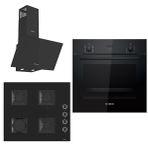 Bosch & Ferre Sanremo SS205 - D086 - HBF512BB1T Siyah 3'lü Ankastre Set