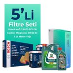 Bosch Fiat Bravo 1.6 Dizel Castrol Motor Yağlı 2007-2015 5'li Filtre Bakım Seti