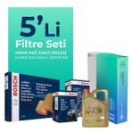 Bosch Fiat Linea 1.6 Dizel Castrol Motor Yağlı 2009-2017 5'li Filtre Bakım Seti