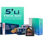 Bosch Fiat Linea 1.6 Dizel Motul Motor Yağlı 2009-2017 5'li Filtre Bakım Seti