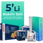 Bosch Fiat Linea 1.6 Dizel Shell Motor Yağlı 2009-2017 5'li Filtre Bakım Seti