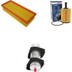 Bosch Filtre Bakım Seti Audi A5 2.0 TDI 143 Beygir CAGA Motor 2009-2015 Hava + Yağ f. + Yakıt Filtre Bosch