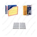 Bosch Filtre Bakım Seti BMW 5 SERİSİ E60 520 d Dizel 2008-2010 M47D20(204D4) Motor Hava + Yağ f. + Polen Filtre Sardes
