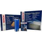 Bosch Ford Focus 1 1.6 Benzinli Bosch Filtre Bakım Seti 1998-2005 Hava+Yağ+Karbonlu Polen+Orj Benzin Filtresi