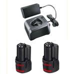 Bosch Gba 12V 2.0AH Professional Akü (Çift) ve Bosch Gal 12 V-20 Şarj Aleti