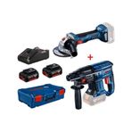 Bosch Gbh 180 + Gws 180 Li 2x4 Ah Akülü Kırıcı Delici Ve Taşlama Seti - 0615990N05